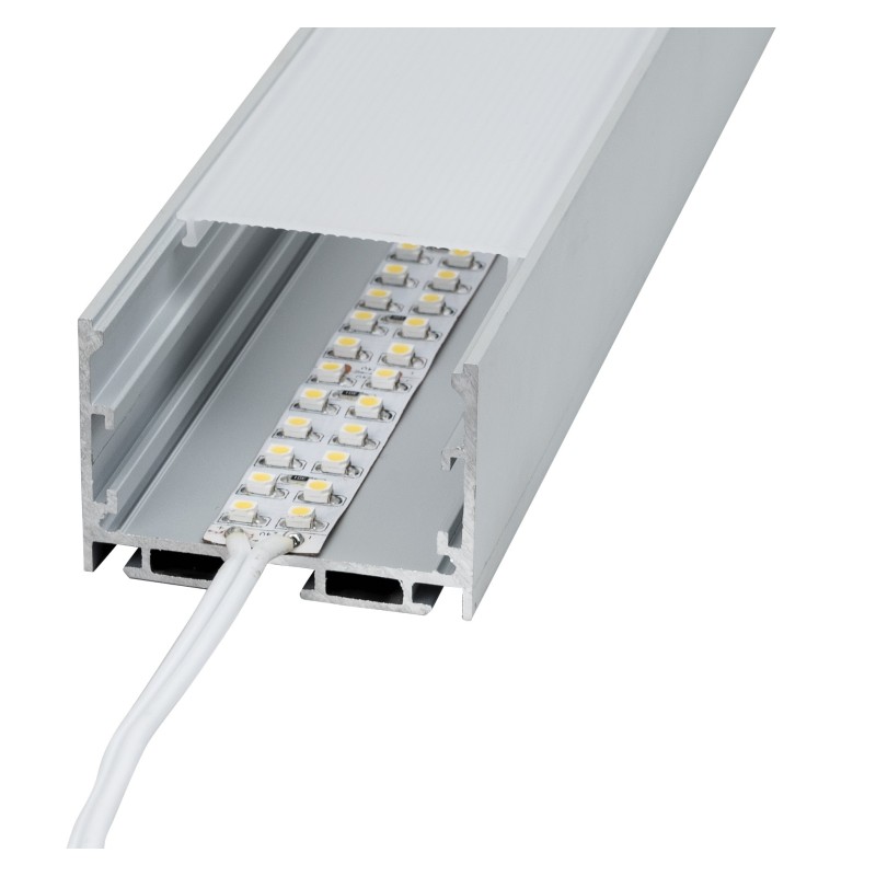 Profilo in Alluminio da Superficie 2m Doppia Striscia LED - Ledkia